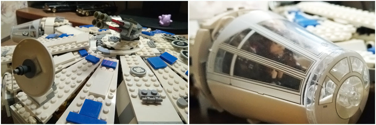 The starship is a legend, the Millennium Falcon! - My, Not Lego, Constructor, Analogue, Hobby, Enthusiasm, Starships, Star Wars, Toys, Luke Skywalker, Han Solo, Princess Leia, Chewbacca, Millennium falcon, Lego, Blaster, Lazare, Falcon, Turret, Gateway, Pilot, Longpost