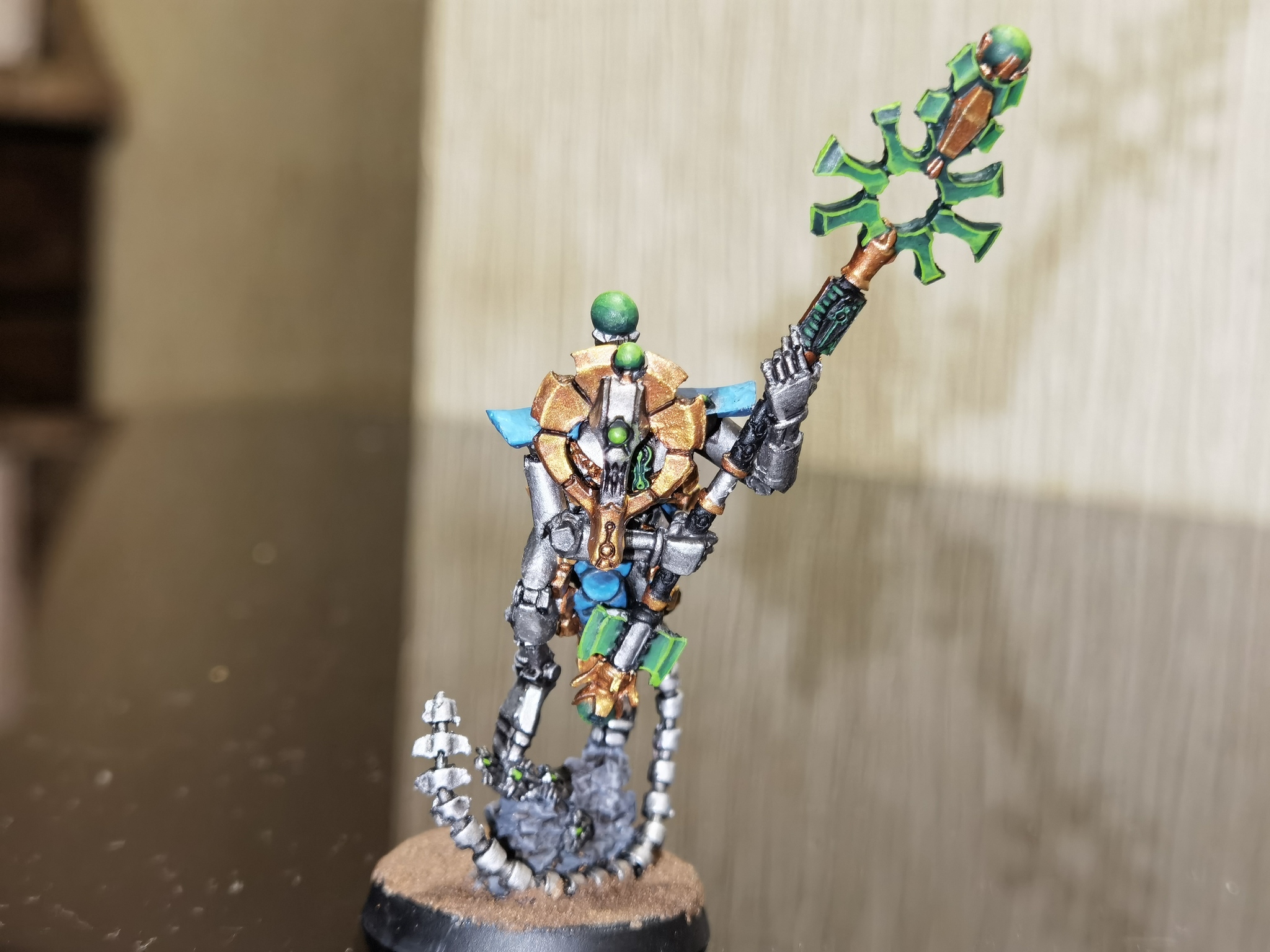 Another attempt at painting. Orikan the Foreteller - My, Warhammer 40k, Necrons, Wh miniatures, Longpost