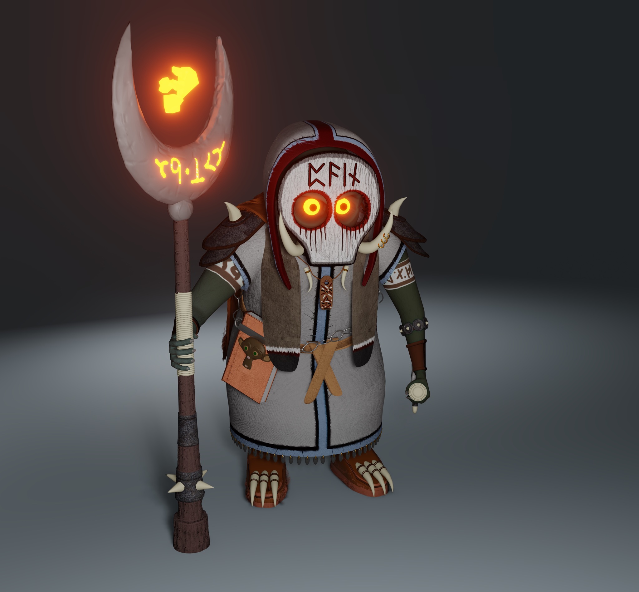 Shaman - My, 3D modeling, Shamans, Blender, Self-education, Longpost