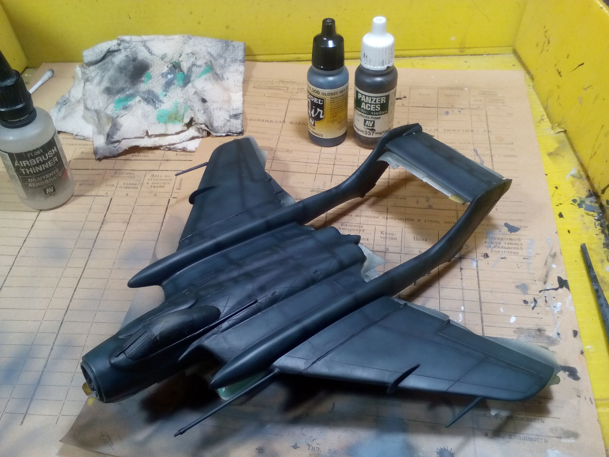 De Havilland DH.110 Sea Vixen FAW.2,  Eastern Express (FROG), 1/72. Заметки по сборке - Моё, Стендовый моделизм, Сборная модель, Авиация, Хобби, Рукоделие с процессом, Своими руками, Сборка, Роспись, Аэрография, Самолет, Длиннопост