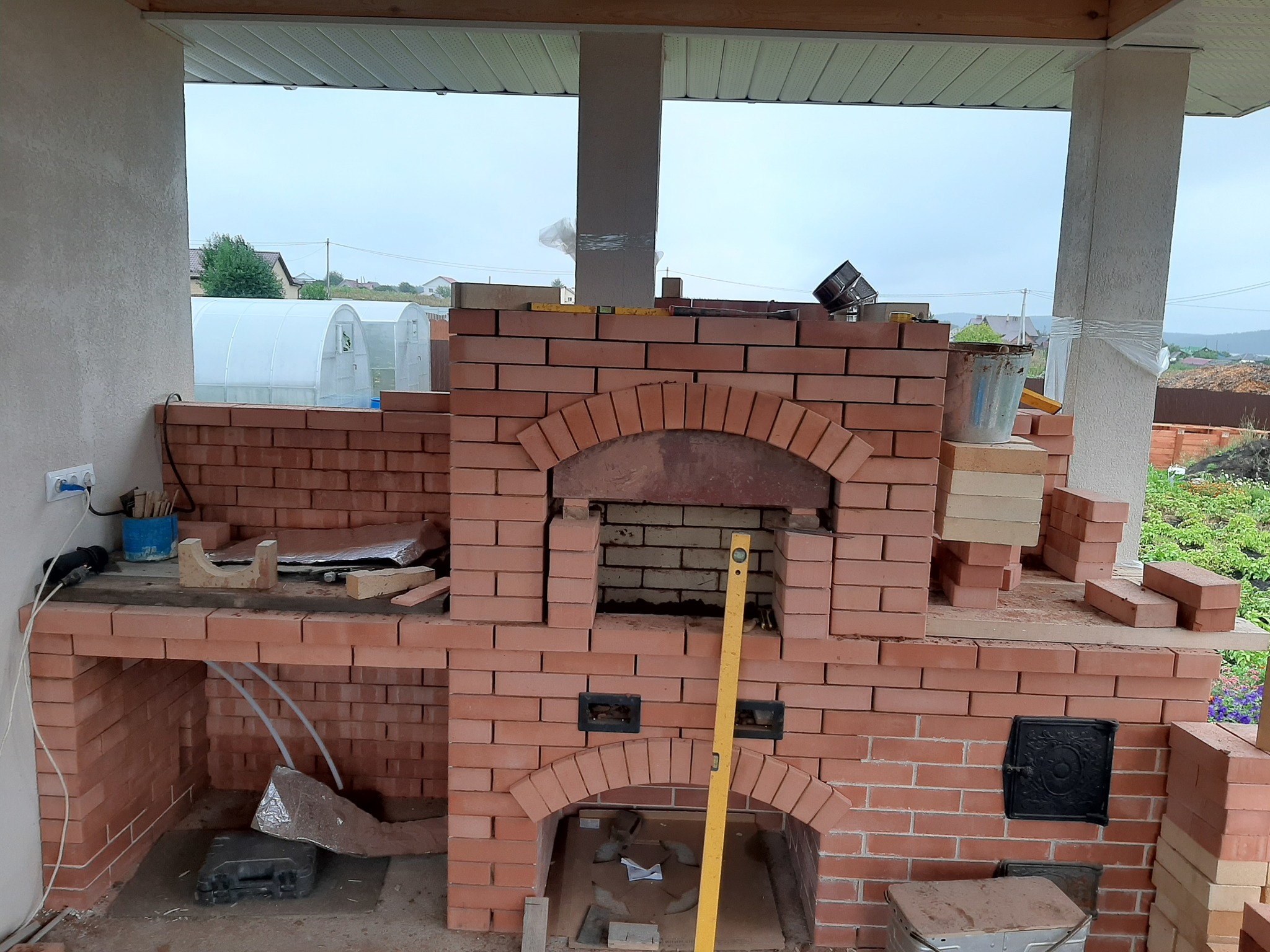 Stove in the gazebo - My, Bake, Brazier, Pechnik, Longpost, Revda, Yekaterinburg, Fire, Video