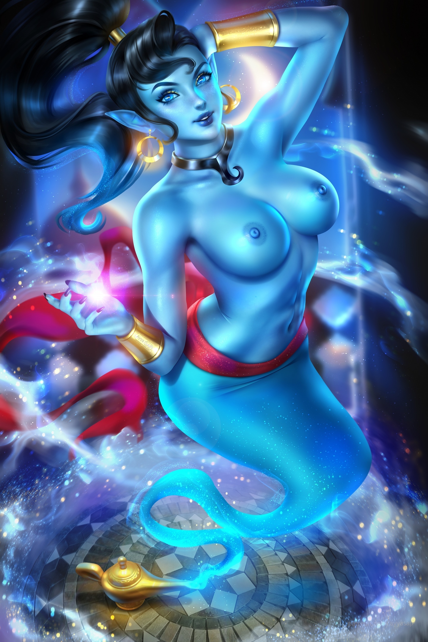 When I made the right wish - NSFW, Art, Erotic, Girls, Boobs, Aladdin, Genie, Rule 63, AyyaSAP, Magic lamp