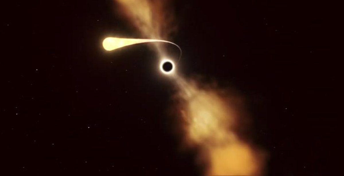 Черная дыра поглощает звезду фото